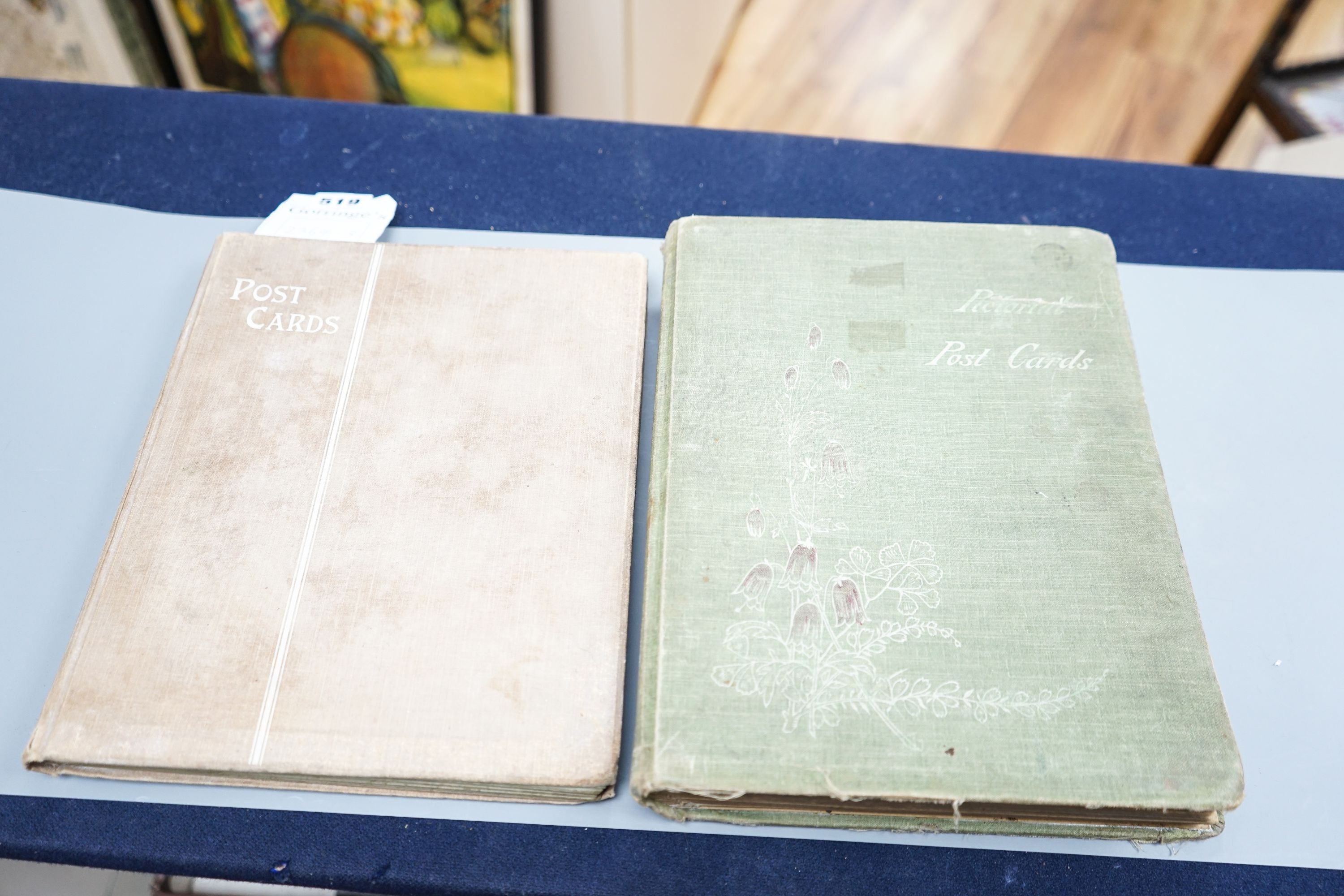 Two albums of Edwardian and later postcards, including Lewes and East Sussex topographical views